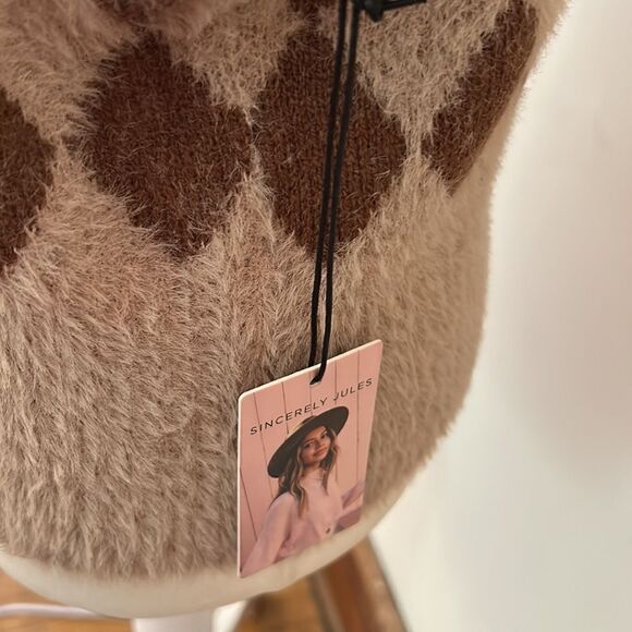 Sincerely Jules brown tan patterned vest Size XS New - Picture 5 of 8